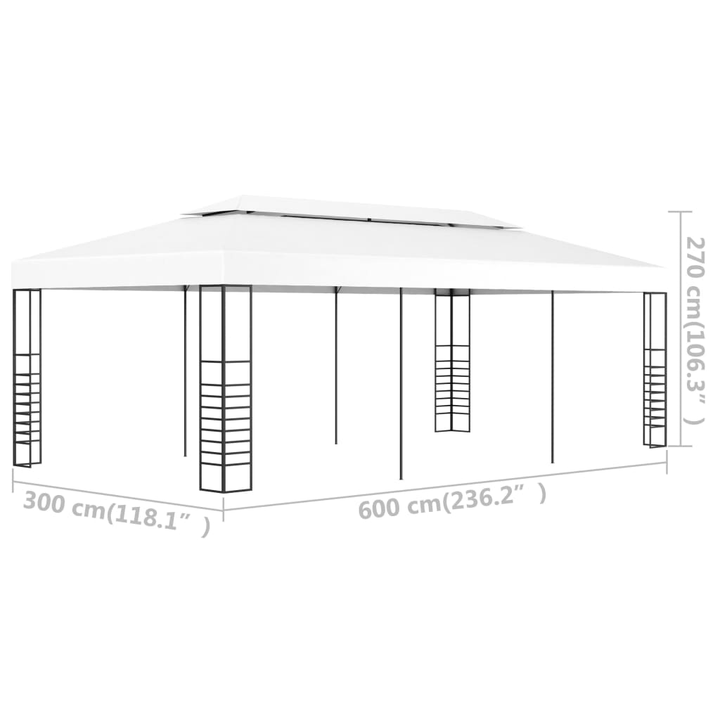 Tenda Gazebo 6x3 m Bianco - homemem39