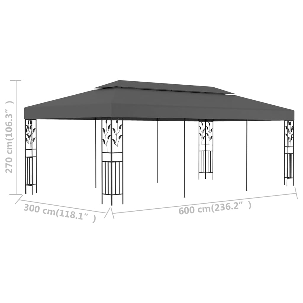 Gazebo 3x6 m Antracite - homemem39