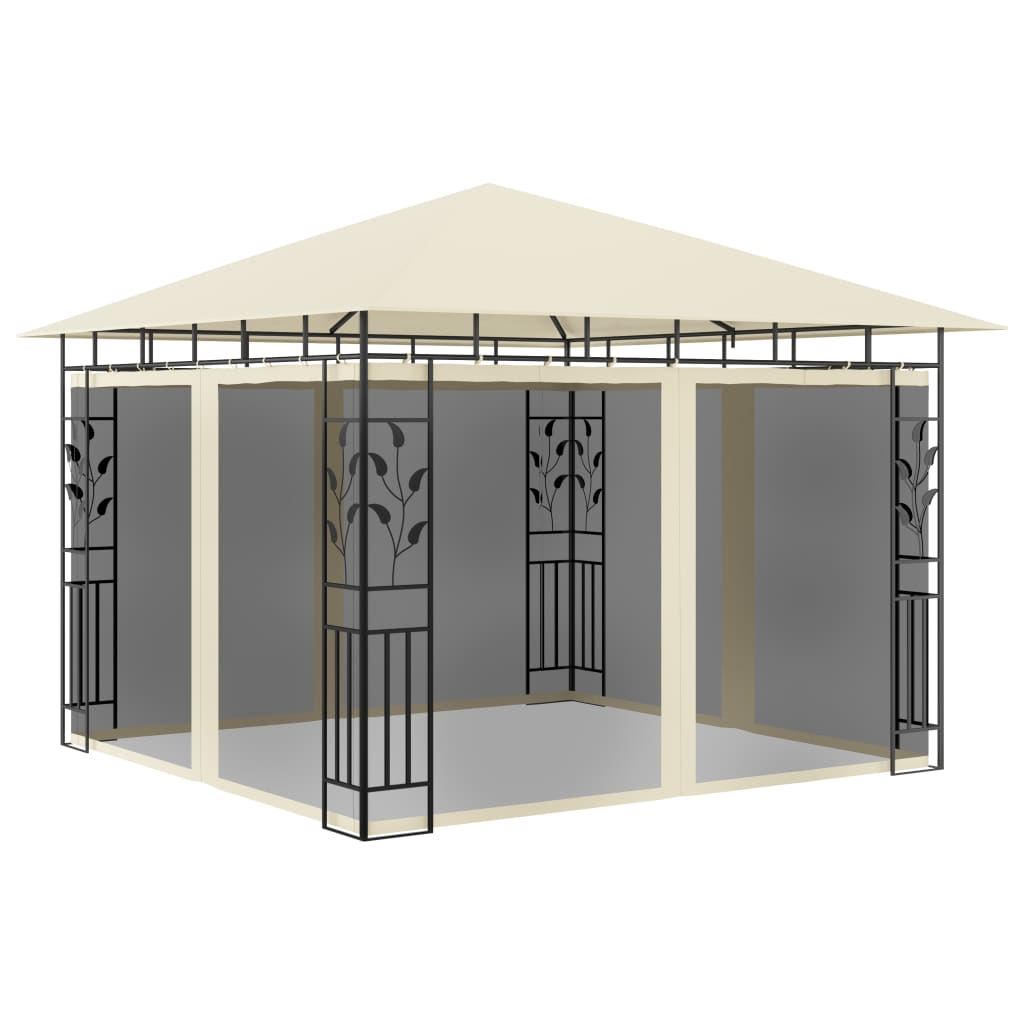 Gazebo con Zanzariera 3x3x2,73 m Crema 180 g/m² - homemem39