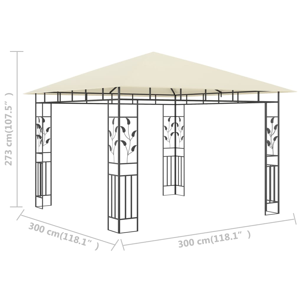 Gazebo con Zanzariera 3x3x2,73 m Crema 180 g/m² - homemem39