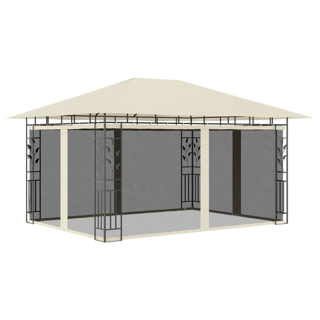 Gazebo con Zanzariera 4x3x2,73 m Crema 180 g/m² - homemem39