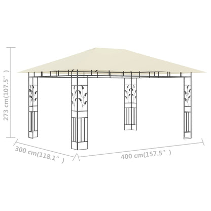 Gazebo con Zanzariera 4x3x2,73 m Crema 180 g/m² - homemem39