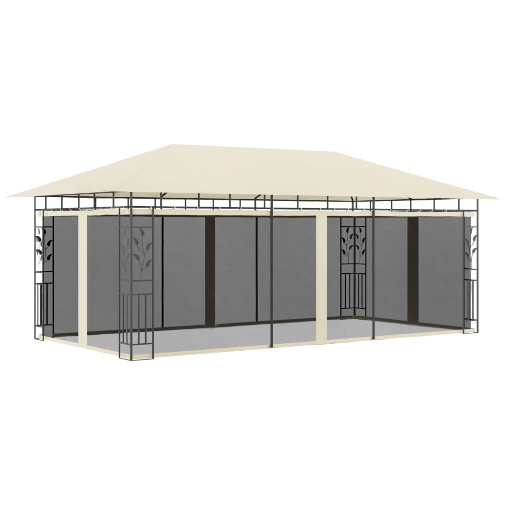 Gazebo con Zanzariera 6x3x2,73 m Crema - homemem39