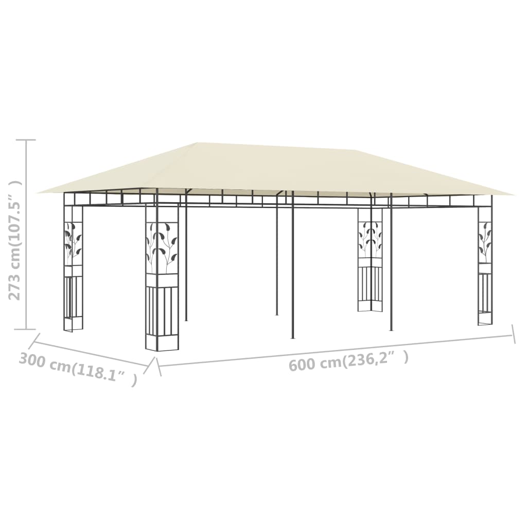 Gazebo con Zanzariera 6x3x2,73 m Crema - homemem39