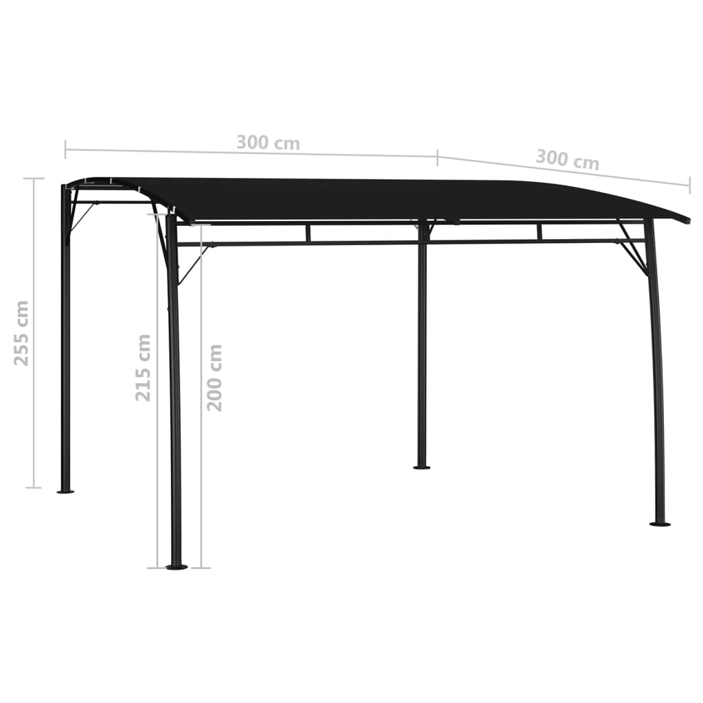 Tenda Parasole da Giardino 3x3x2,55 m Antracite - homemem39