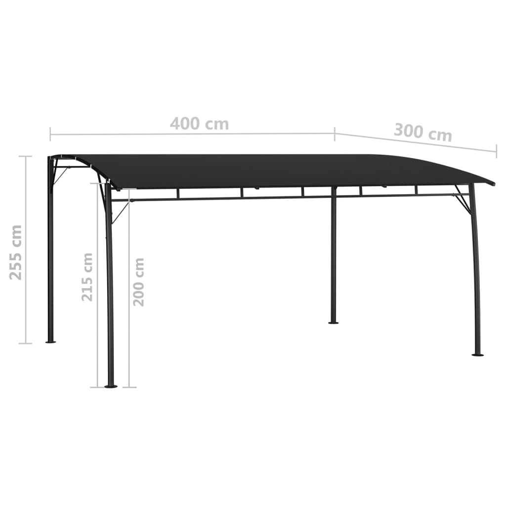 Tenda Parasole da Giardino 4x3x2,55 m Antracite - homemem39