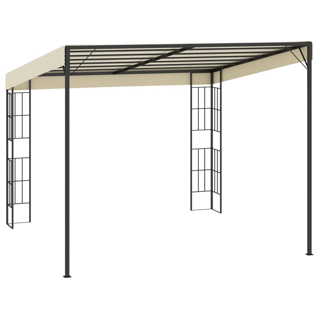 Gazebo a Parete 3x3 m Crema in Tessuto - homemem39