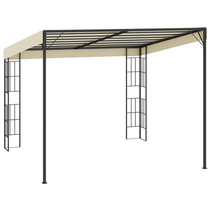 Gazebo a Parete 3x3 m Crema in Tessuto - homemem39