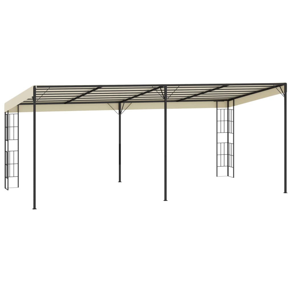 Gazebo a Parete 3x6 m Crema in Tessuto - homemem39