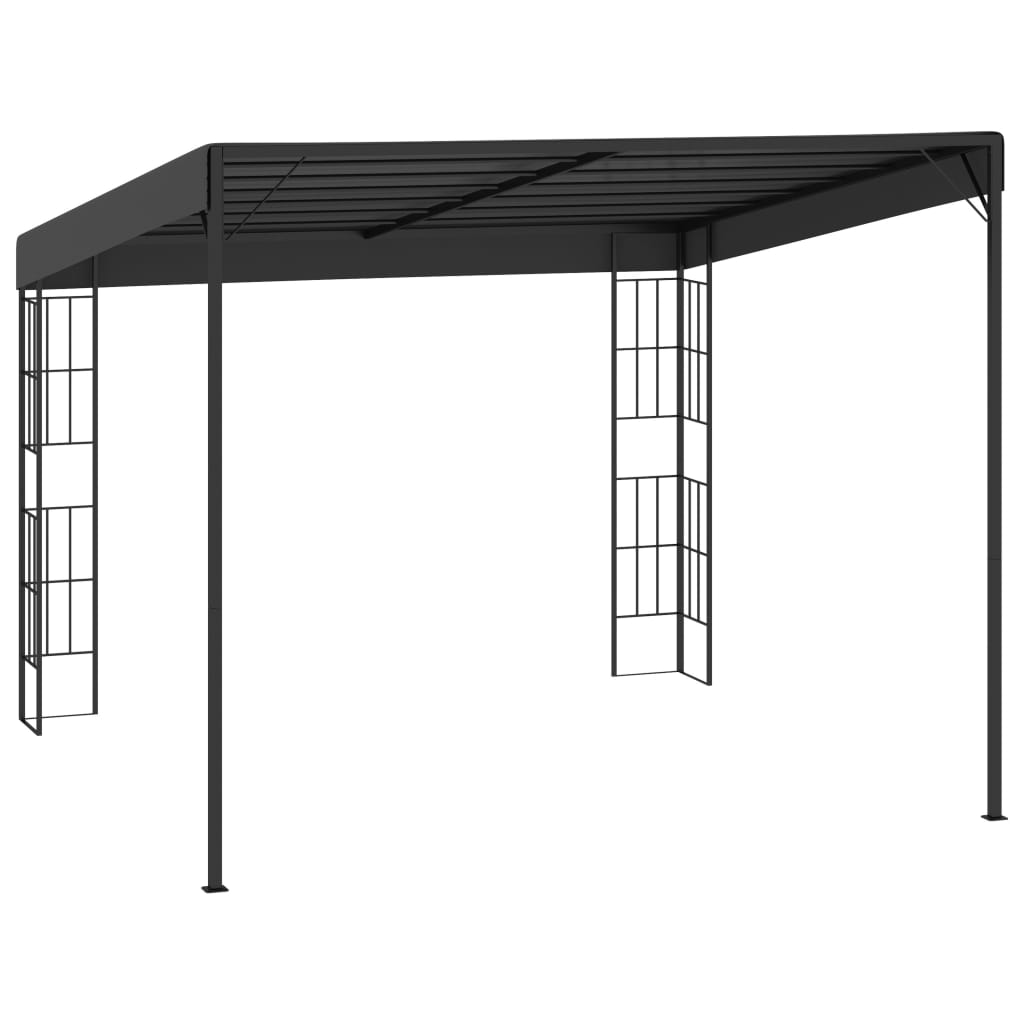 Gazebo a Parete 3x3 m Antracite in Tessuto - homemem39