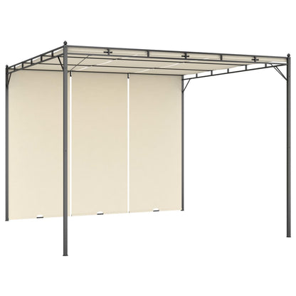 Gazebo da Giardino con Tenda Laterale 3x3x2,25m Crema - homemem39