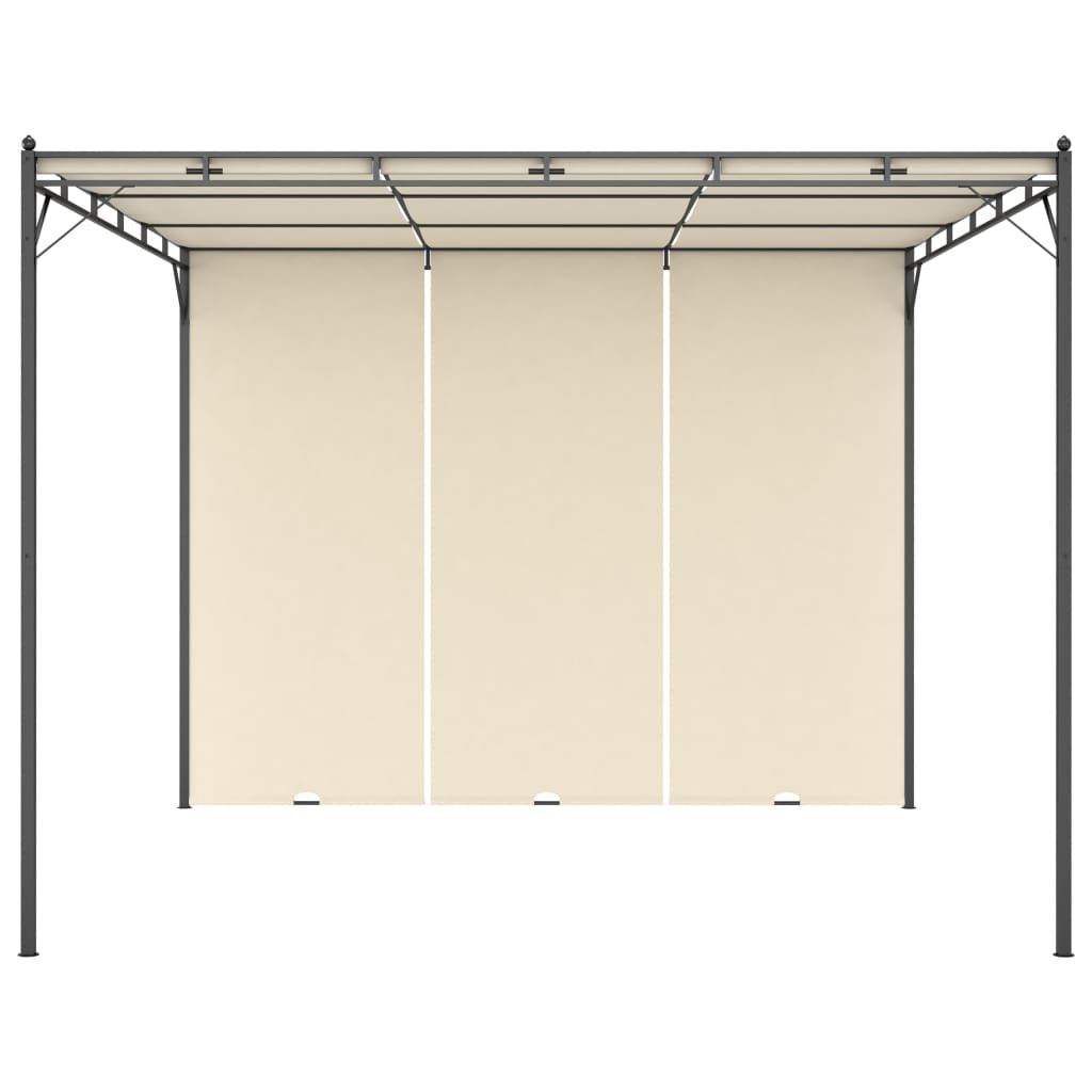 Gazebo da Giardino con Tenda Laterale 3x3x2,25m Crema - homemem39