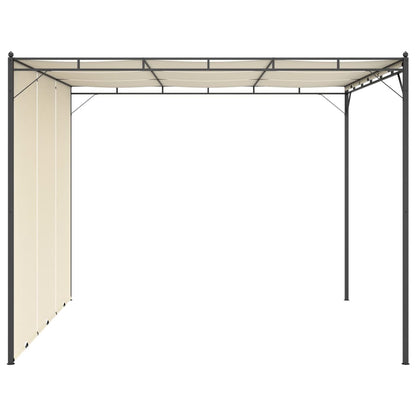 Gazebo da Giardino con Tenda Laterale 3x3x2,25m Crema - homemem39