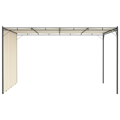 Gazebo da Giardino con Tenda Laterale 4x3x2,25 m Crema - homemem39