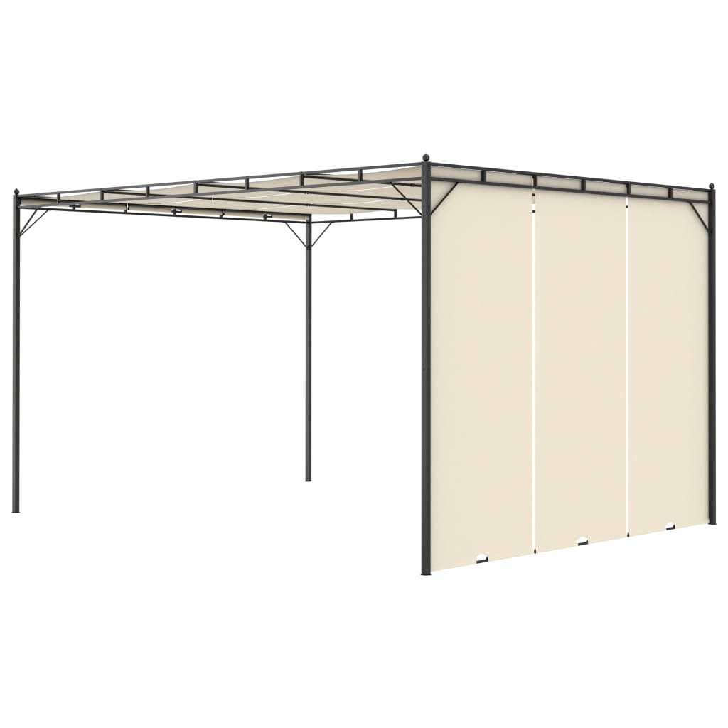 Gazebo da Giardino con Tenda Laterale 4x3x2,25 m Crema - homemem39