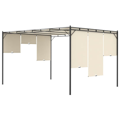 Gazebo da Giardino con Tenda Laterale 4x3x2,25 m Crema - homemem39