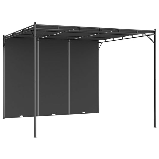 Gazebo da Giardino con Tenda Laterale 3x3x2,25 m Antracite - homemem39