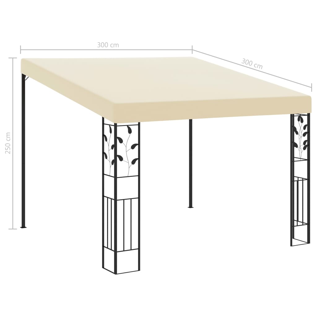 Gazebo a Parete 3x3x2,5 m Crema - homemem39