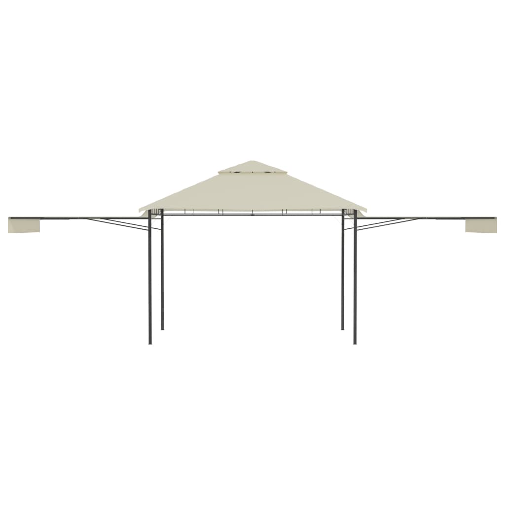 Gazebo con Tetto Doppio Estendibile 3x3x2,75 m Crema 180 g/m² - homemem39