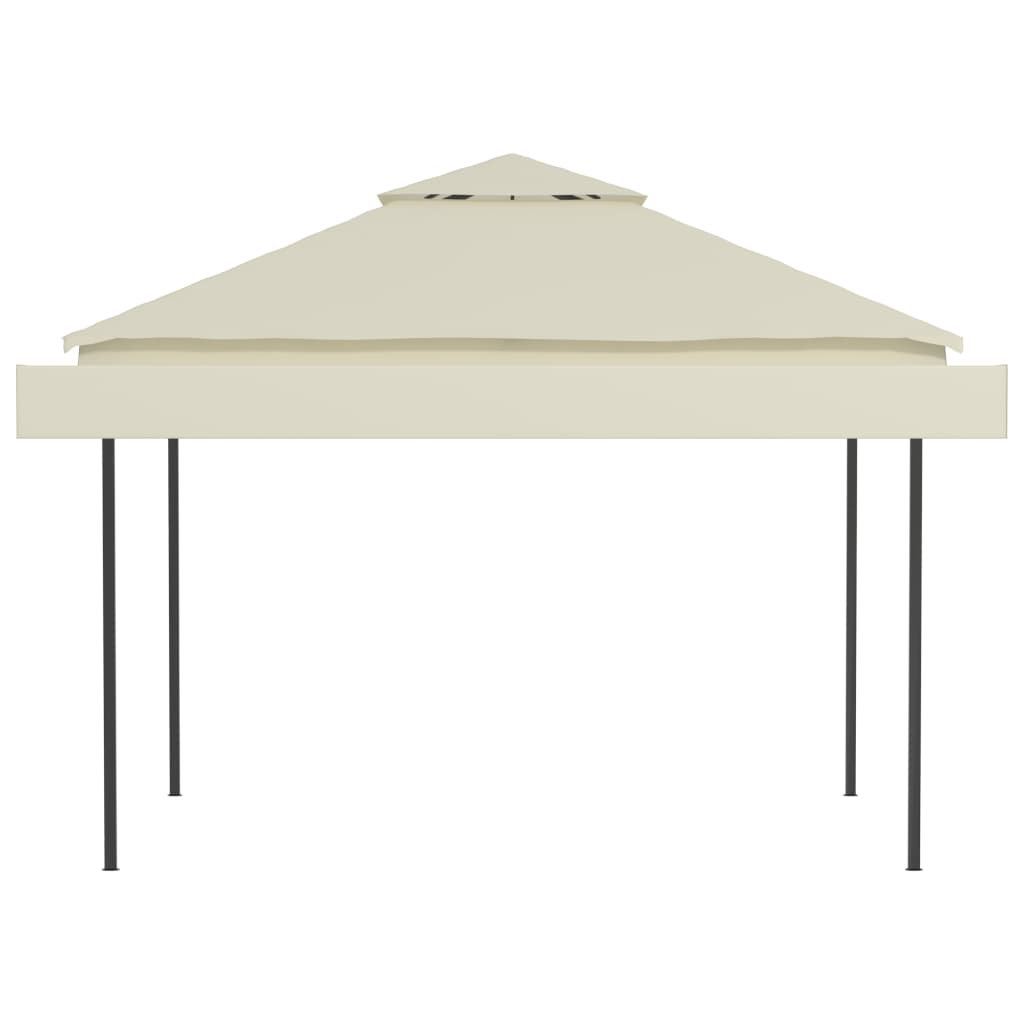 Gazebo con Tetto Doppio Estendibile 3x3x2,75 m Crema 180 g/m² - homemem39