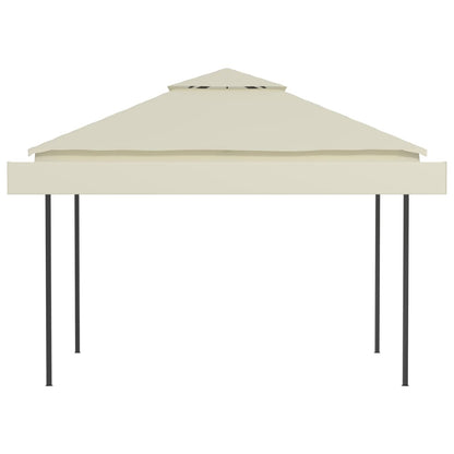 Gazebo con Tetto Doppio Estendibile 3x3x2,75 m Crema 180 g/m² - homemem39