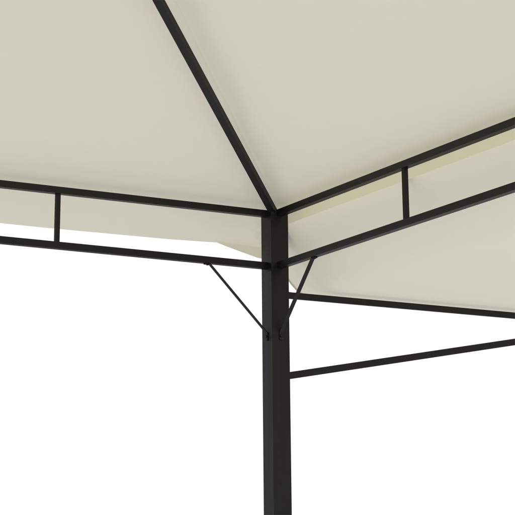 Gazebo con Tetto Doppio Estendibile 3x3x2,75 m Crema 180 g/m² - homemem39