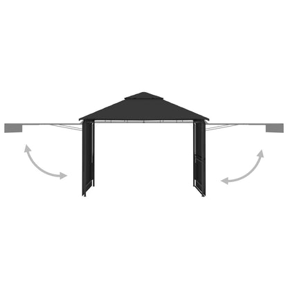 vidaXL Gazebo Tetto Doppio Estendibile 3x3x2,75 m Antracite 180 g/m² - homemem39