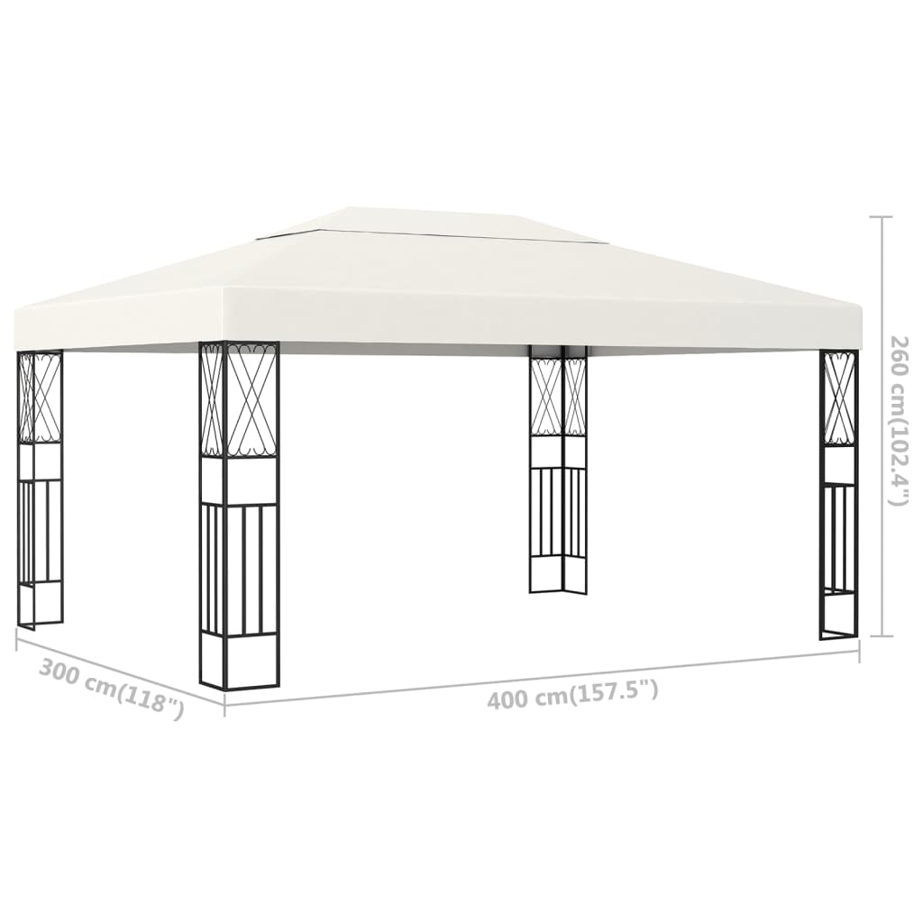 Gazebo 3x4 m Crema in Tessuto - homemem39