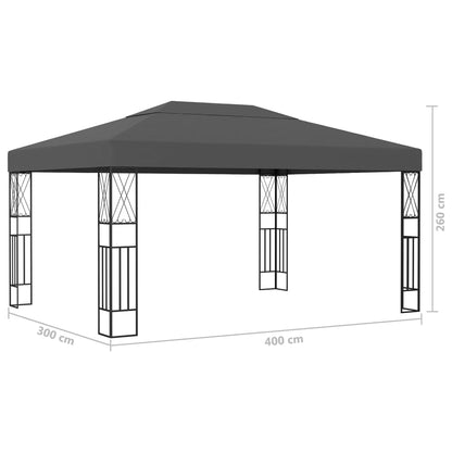 Gazebo 3x4 m Antracite in Tessuto - homemem39