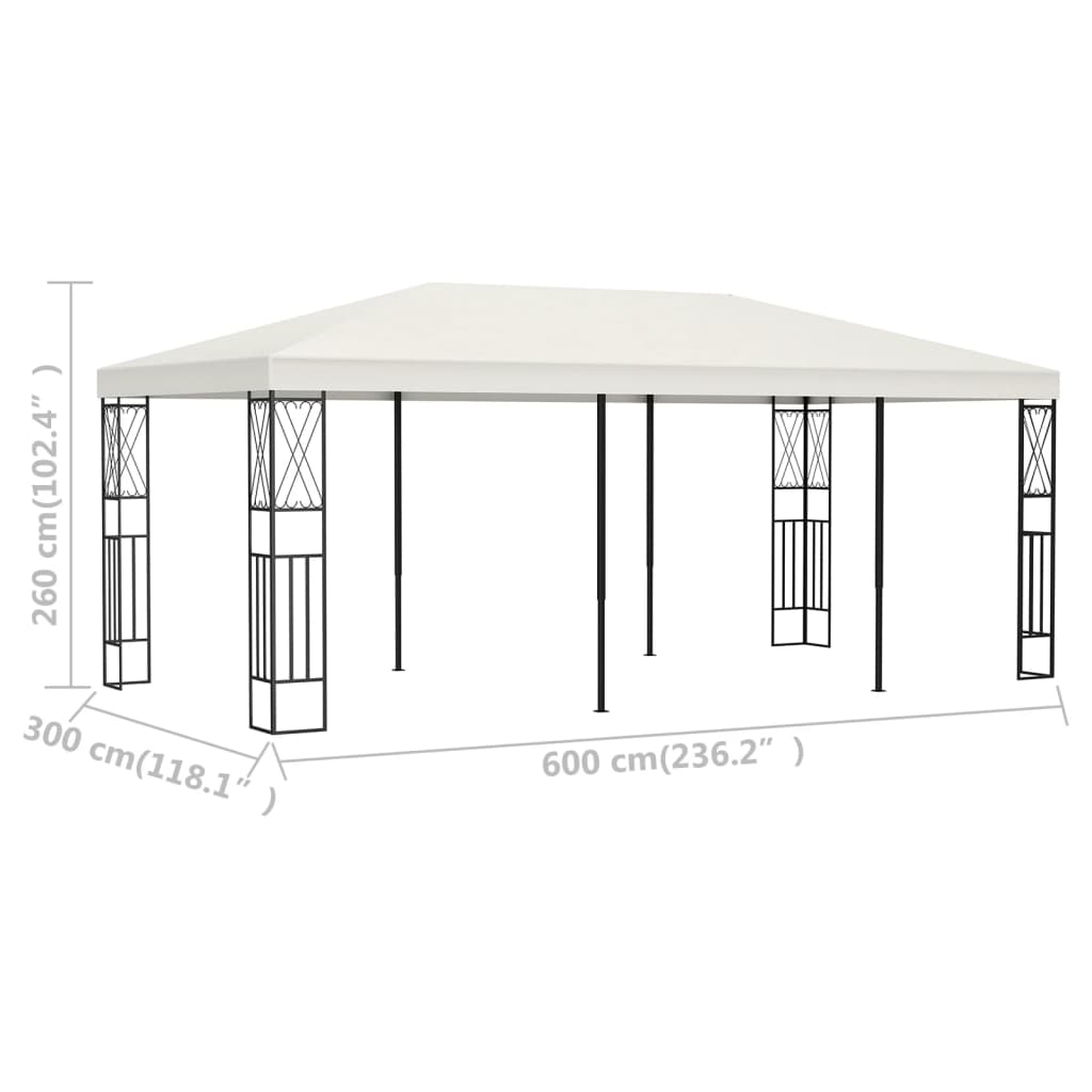 Gazebo 3x6 m Crema in Tessuto - homemem39