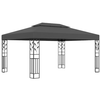 Gazebo con Tetto Doppio 3x4 m Antracite - homemem39