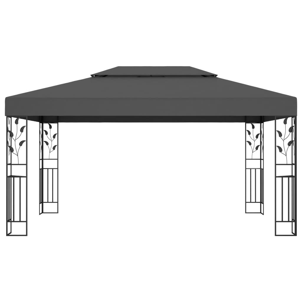 Gazebo con Tetto Doppio 3x4 m Antracite - homemem39