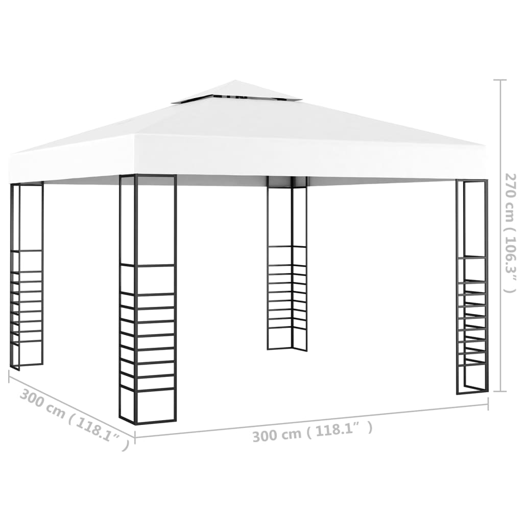 Gazebo da Giardino 3x3 m Bianco - homemem39