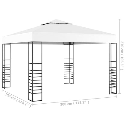 Gazebo da Giardino 3x3 m Bianco - homemem39