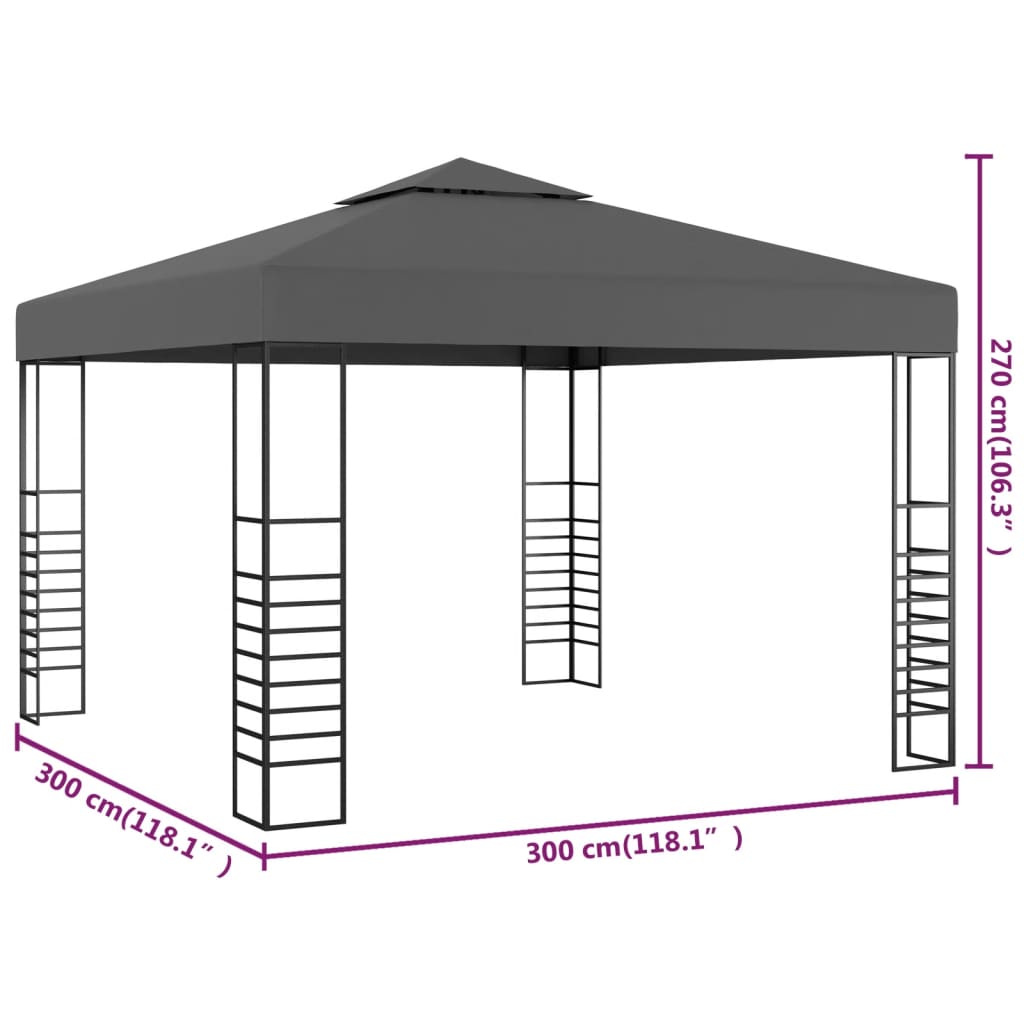 Gazebo da Giardino 3x3 m Antracite - homemem39