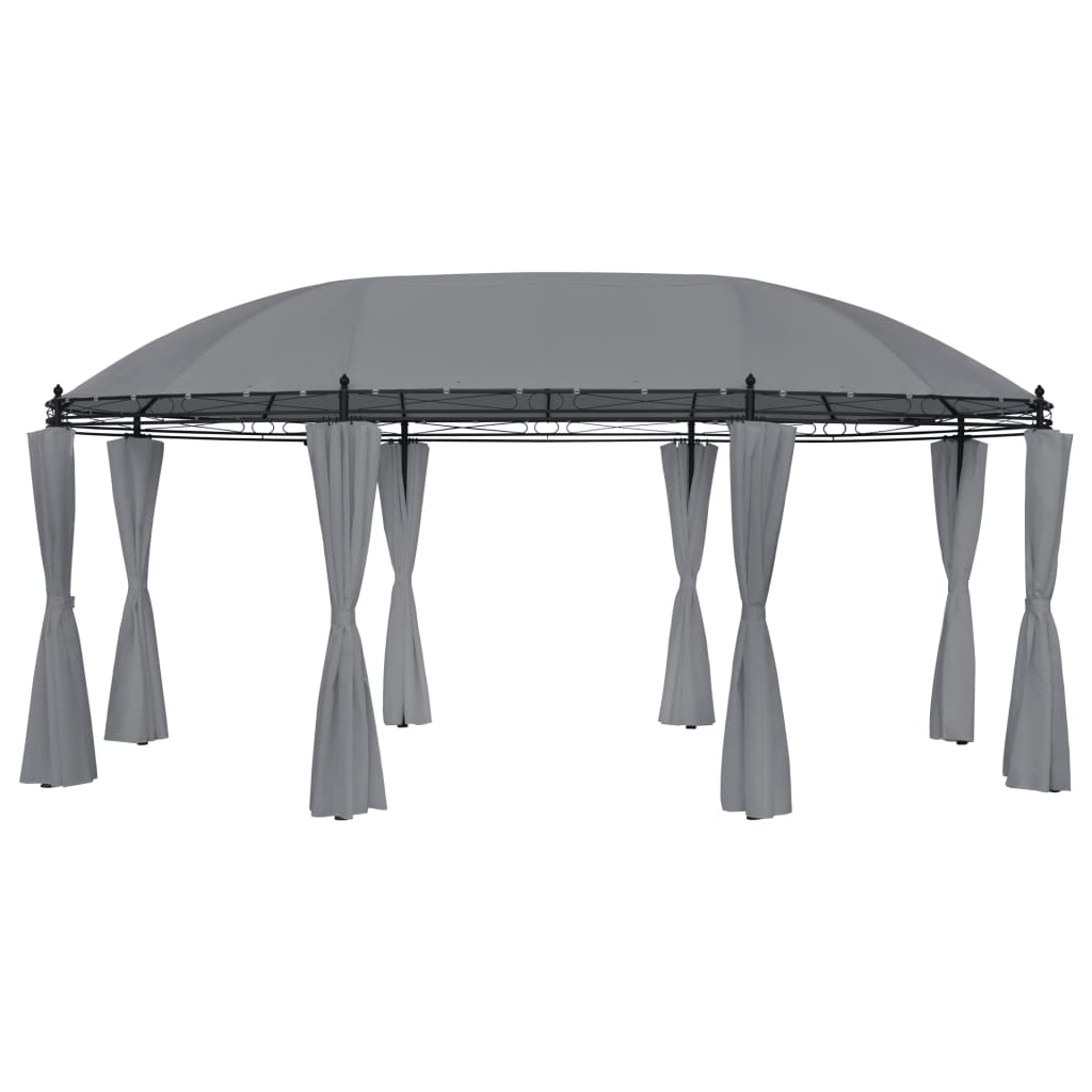 Gazebo con Tende 520x349x255 cm Antracite - homemem39