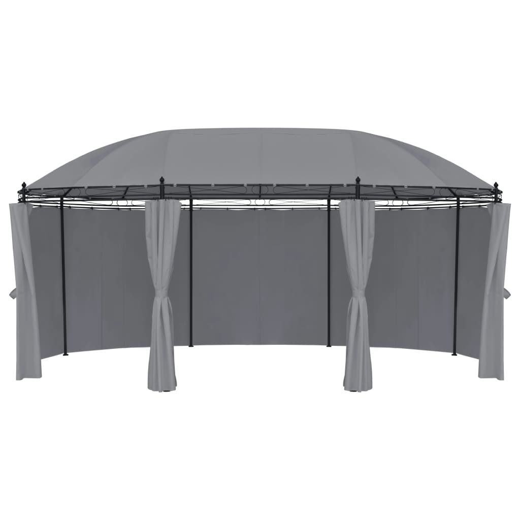 Gazebo con Tende 520x349x255 cm Antracite - homemem39