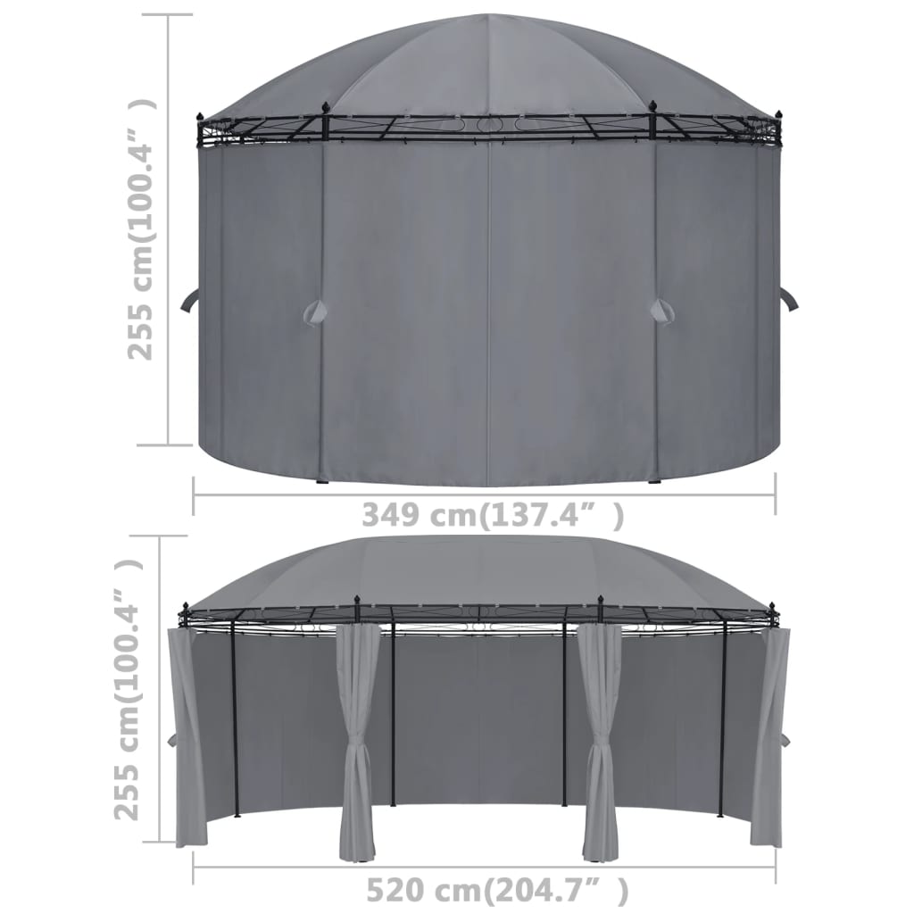 Gazebo con Tende 520x349x255 cm Antracite - homemem39