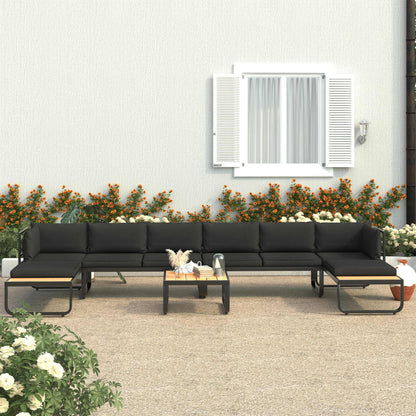 Set Divano da Giardino 5 pz ad Angolo Cuscini in Alluminio WPC - homemem39