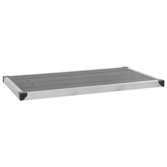 Piatto Doccia da Esterni in Acciaio Inox WPC 110x62 cm Grigio - homemem39