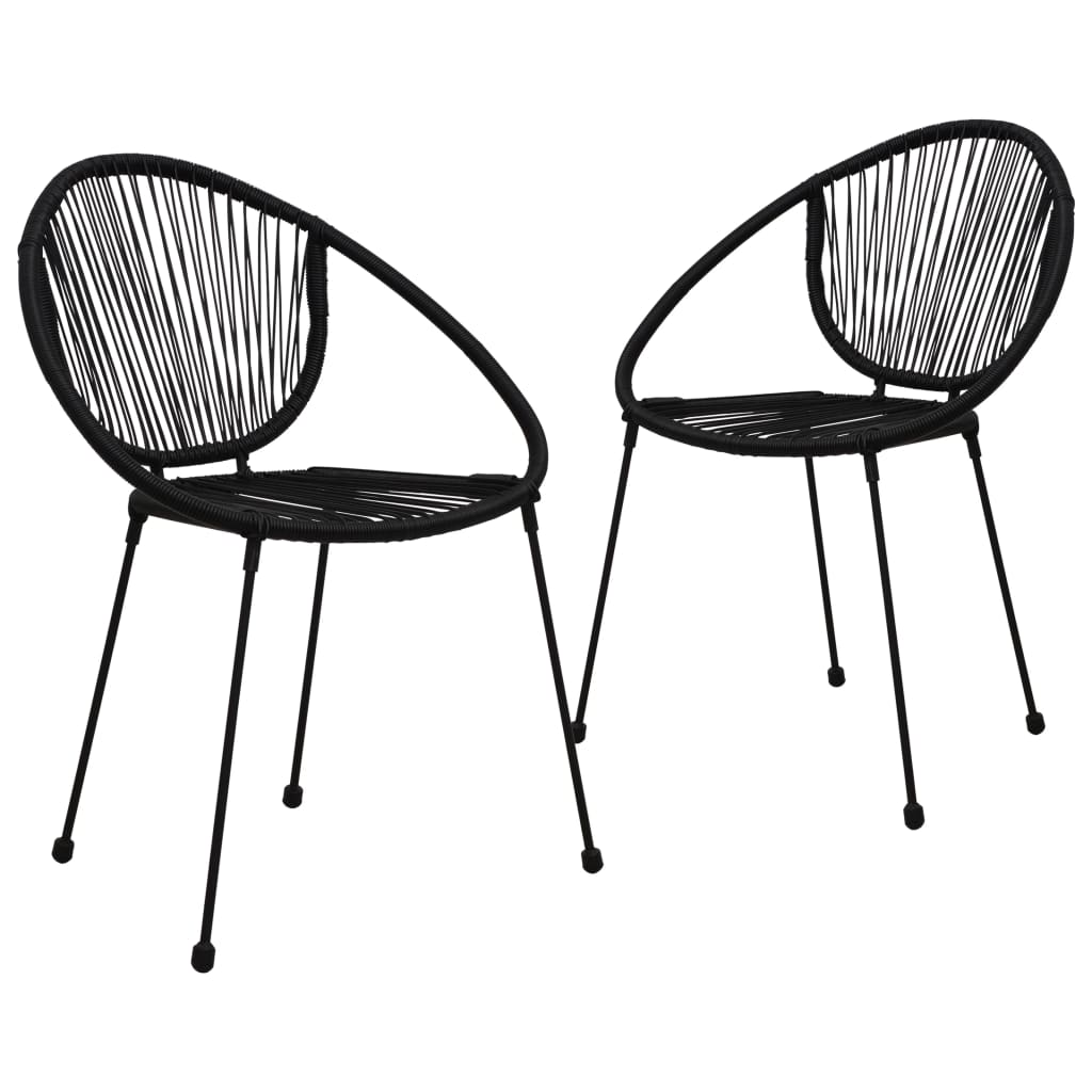 Set da Bistrot 3 pz in Rattan PVC Nero - homemem39