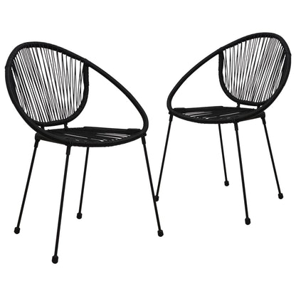 Set da Bistrot 3 pz in Rattan PVC Nero - homemem39