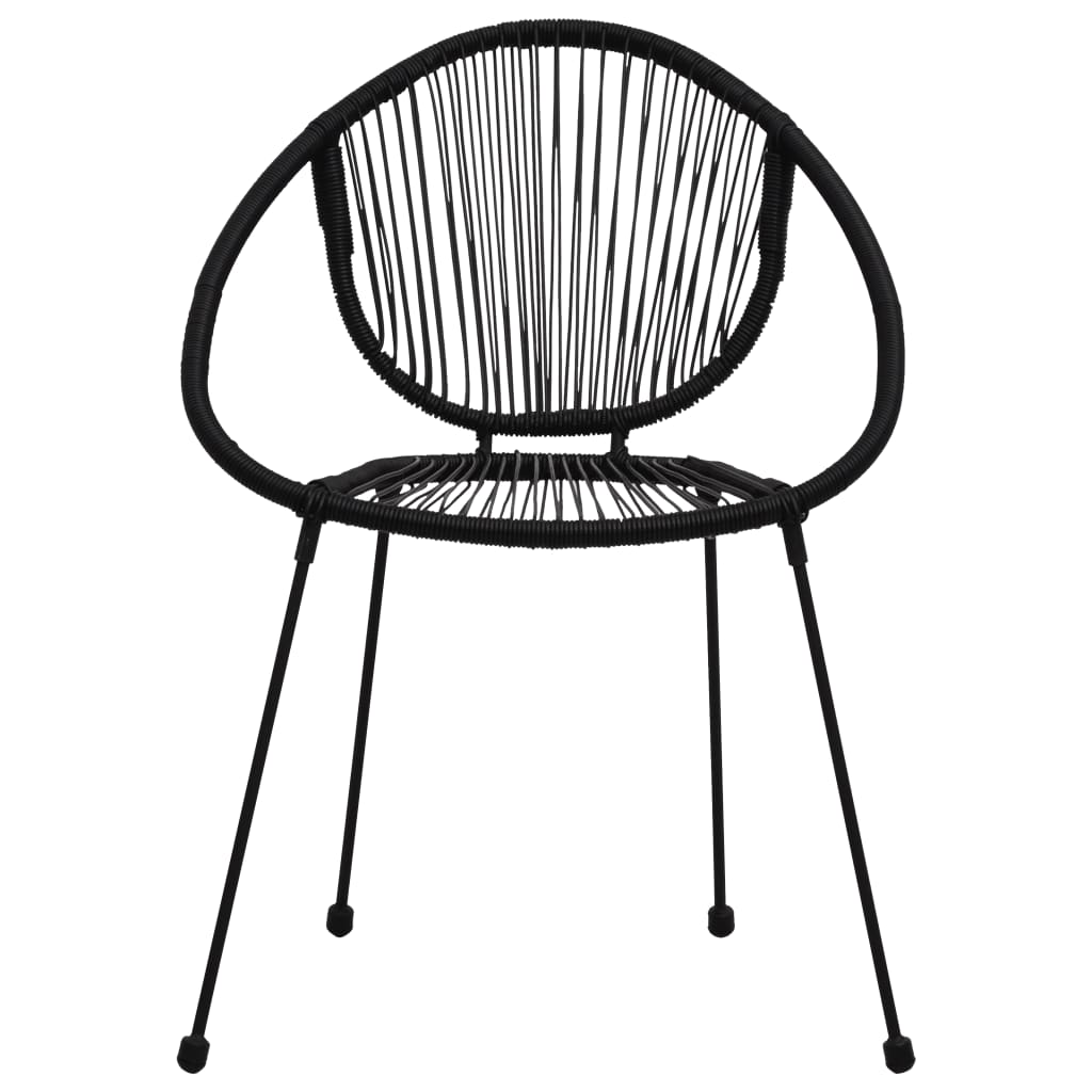 Set da Bistrot 3 pz in Rattan PVC Nero - homemem39