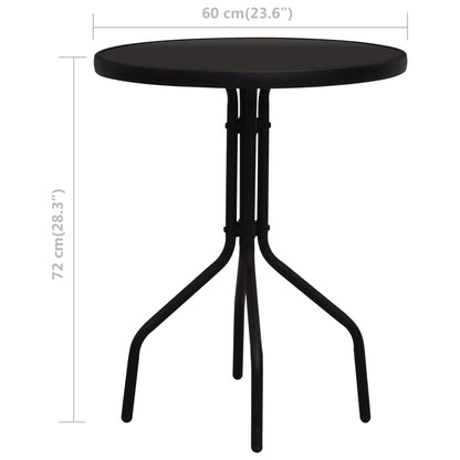 Set da Bistrot 3 pz in Rattan PVC Nero - homemem39