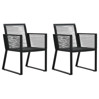 Sedie da Giardino 2 pz Nere in Rattan PVC - homemem39