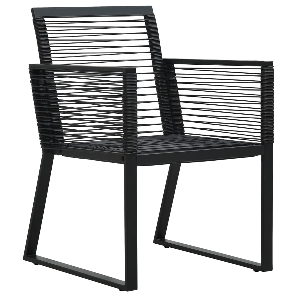 Sedie da Giardino 2 pz Nere in Rattan PVC - homemem39