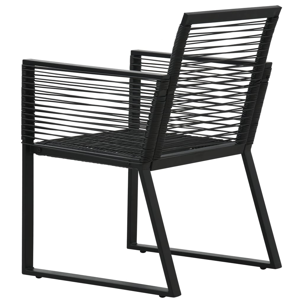 Sedie da Giardino 2 pz Nere in Rattan PVC - homemem39