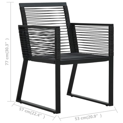 Sedie da Giardino 2 pz Nere in Rattan PVC - homemem39