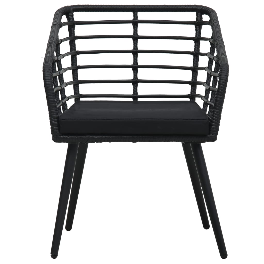 Set da Bistrot 3 pz in Polyrattan Nero - homemem39