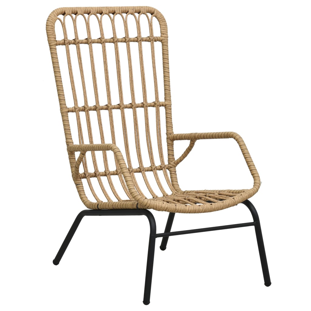 Sedia da Giardino in Polyrattan Marrone Chiaro - homemem39